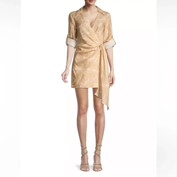 SIGNIFICANT OTHER Tamika Printed Linen-Blend‎ Wrap Dress size 4 - Picture 11 of 11